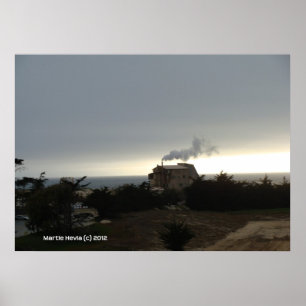 Póster Niebla costera y humo