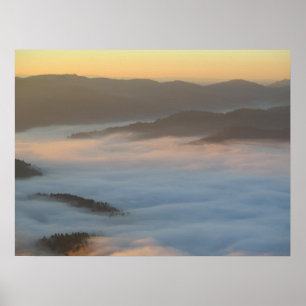 Póster Niebla del amanecer en Pieniny