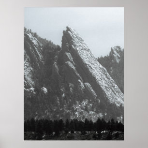Póster Niebla en Boulder Flatirons