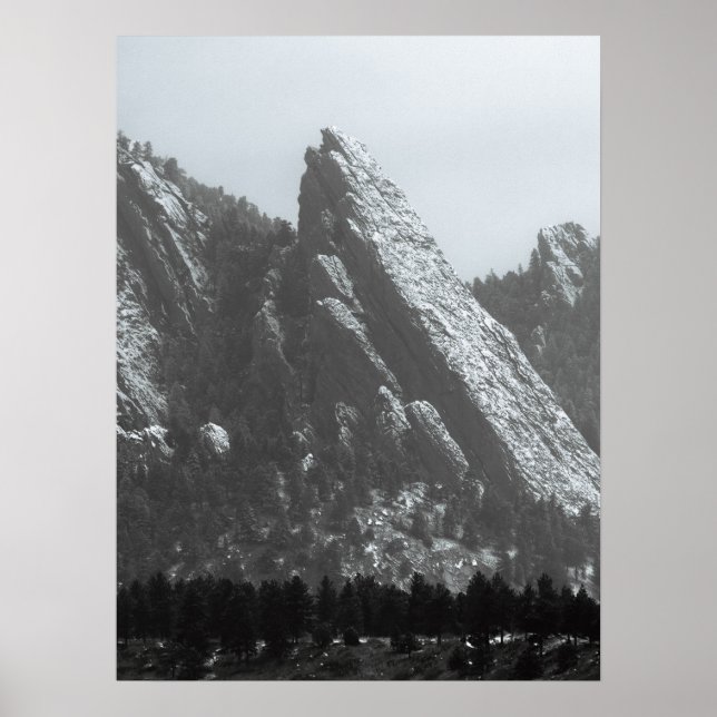 Póster Niebla en Boulder Flatirons (Frente)