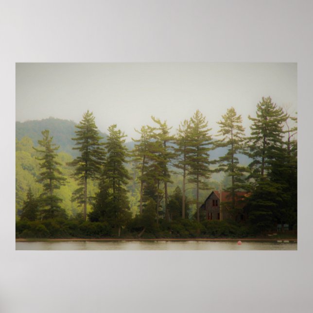 Póster Niebla en el lago Big Moose en los Adirondacks (Frente)