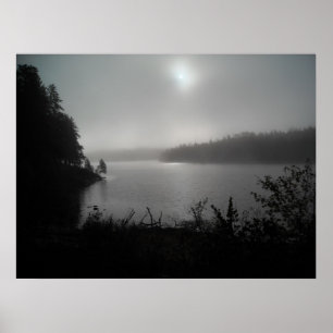 Póster Niebla en el lago Cleveland