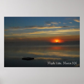 Póster Niebla en el Poster del lago Maple