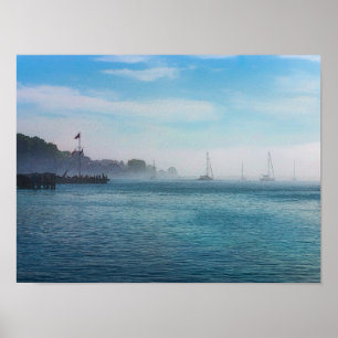 Póster Niebla En El Puerto De Mackinac