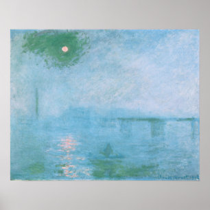 Póster Niebla en el Támesis (por Claude Monet) Poster