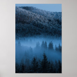 Póster Niebla mágica sobre el bosque de picor de nieve