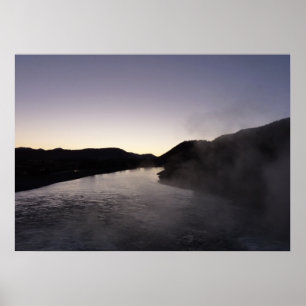 Póster Niebla matutina en el río Jackson en Grand Teton
