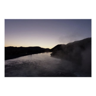 Póster Niebla matutina en el río Jackson en Grand Teton