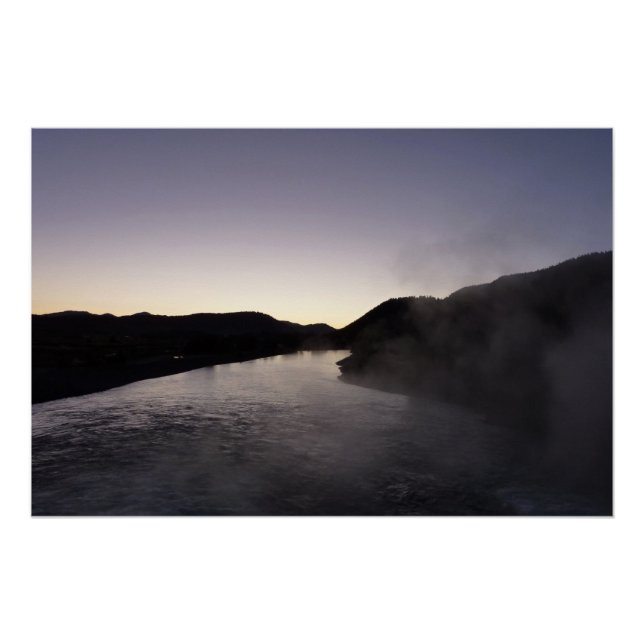 Póster Niebla matutina en el río Jackson en Grand Teton (Anverso)