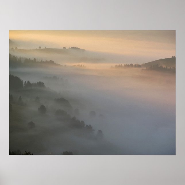 Póster Niebla para amanecer en Pieniny (Frente)
