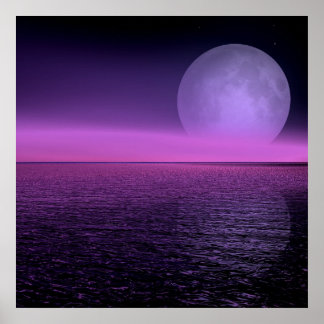 Póster niebla rosa de la altitud de la luna