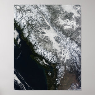 Póster Niebla y nieve en Columbia Británica
