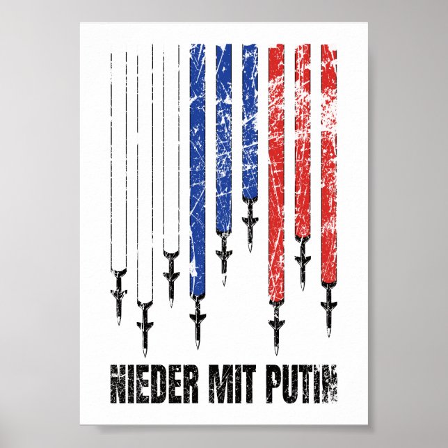 Póster Nieder mit Putin Antikrieg Frieden Ucrania (Frente)