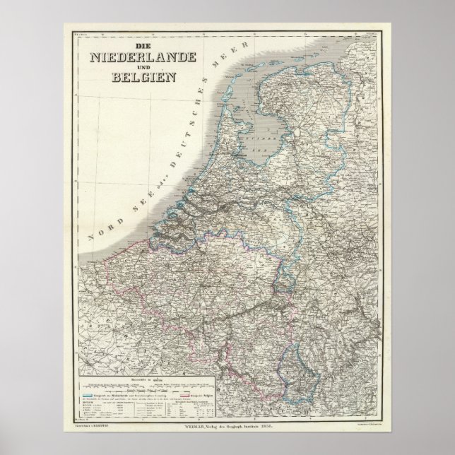 Póster Niederlande, Bélgica - Países Bajos, Bélgica (Frente)
