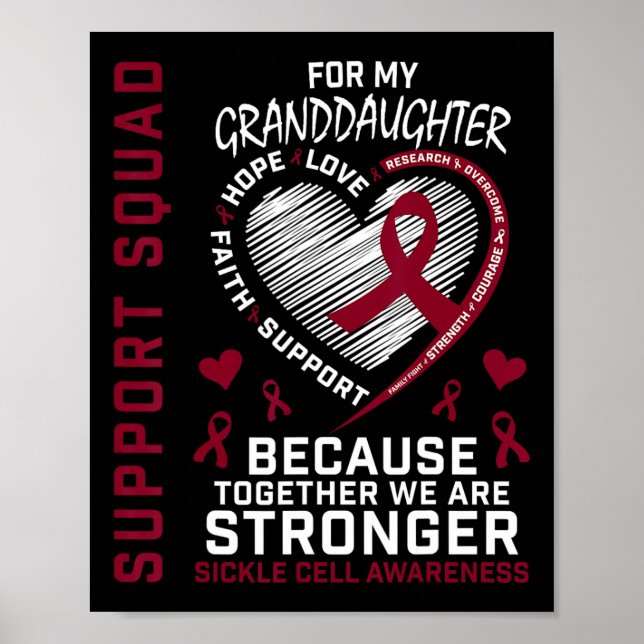 Póster Nieta de la camiseta de la anemia falciforme (Frente)