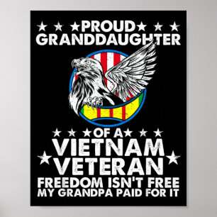 Póster Nieta de un veterano la libertad no es gratis abue