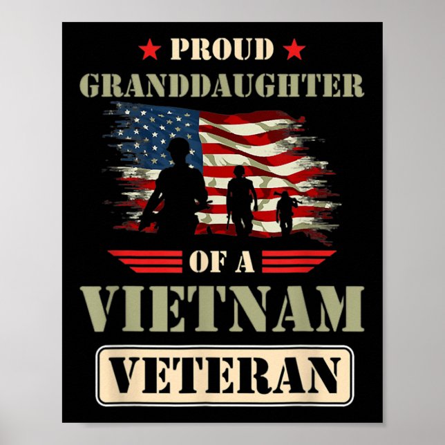 Póster Nieta Orgullosa De Un Veterano De Vietnam Memorial (Frente)