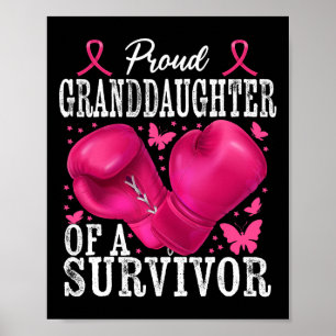 Póster Nieta orgullosa sobreviviente de cáncer de mama Bo