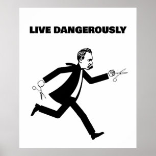 Póster Nietzsche Corriendo Con Tijeras En Vivo Peligrosam