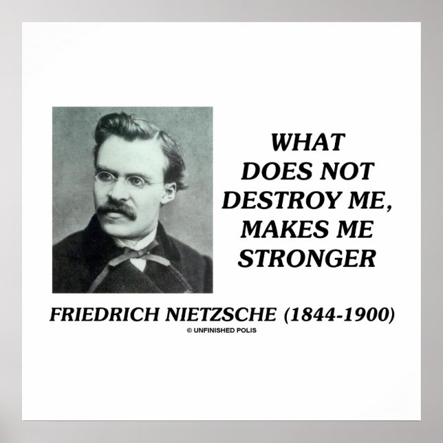 Póster Nietzsche Lo que no me destruye Poster de citas (Frente)