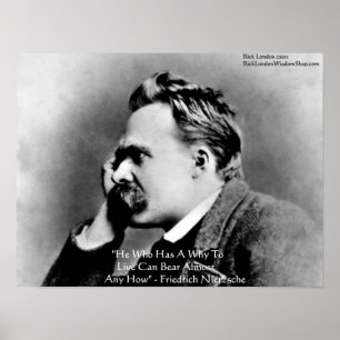 Póster Nietzsche Poster de citas de sabiduría de "A Why"