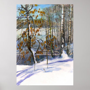 Póster Nieve caída Watercolor