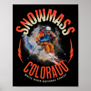 Póster Nieve Colorado Nieve Vibrante Esquí