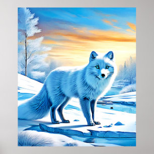 Póster Nieve de Fox de invierno en el Ártico