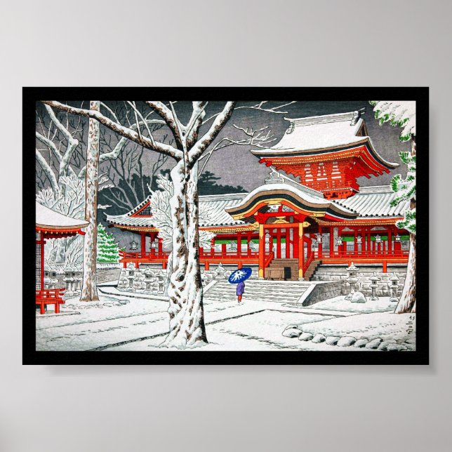 Póster Nieve de Guay en el santuario de iwashimizu hachim (Frente)