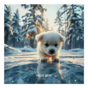 Póster Nieve de invierno alegre y suave