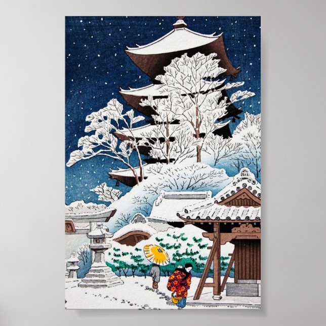 Póster Nieve de invierno de Guay oriental japonesa hasui  (Frente)