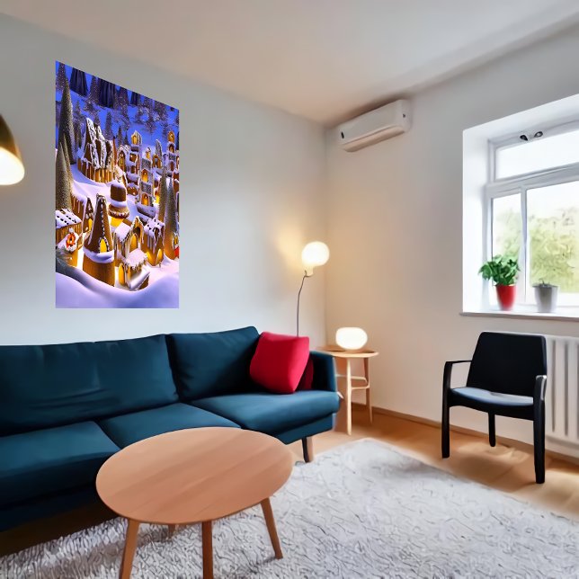 Póster Nieve de invierno en la aldea de Gingbread | Poste (Subido por el creador)