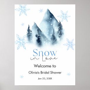 Póster Nieve de invierno en lluvia de amor Bridal Shower