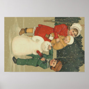 Póster Nieve de invierno para los niños