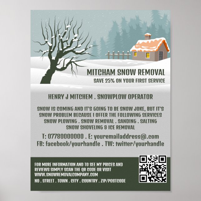 Póster Nieve de jardín, publicidad de la empresa de elimi (Frente)