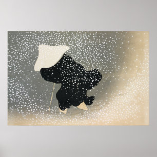 Póster Nieve de Momoyogusa (aprox. 1909) por Kamisaka Sek