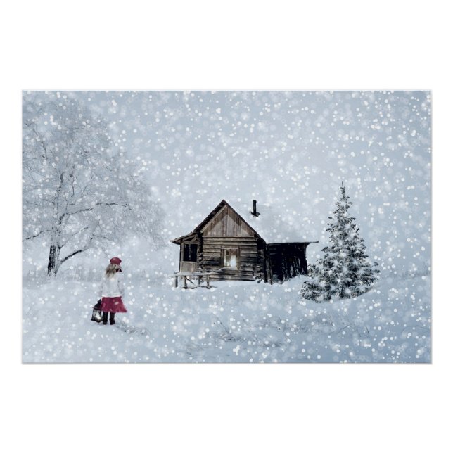 Póster Nieve de navidades en la cabina (Anverso)