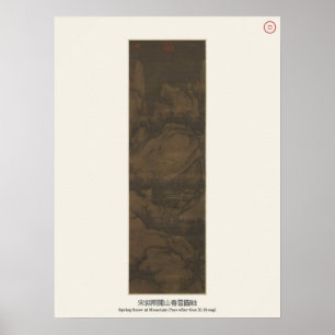 Póster Nieve de primavera en un paso de montaña - Guo Xi,