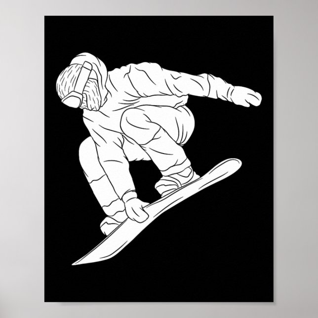 Póster Nieve divertida sobre el deporte de invierno de la (Frente)