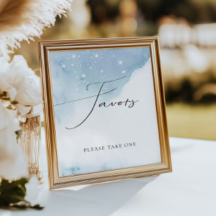 Póster Nieve en amor Blue Bridal Shower Favor