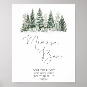 Póster Nieve en amor Ducha de novia Poster bar Mimosa