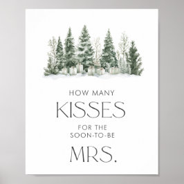 Póster Nieve en amor Ducha De Novias Cuántos Besos