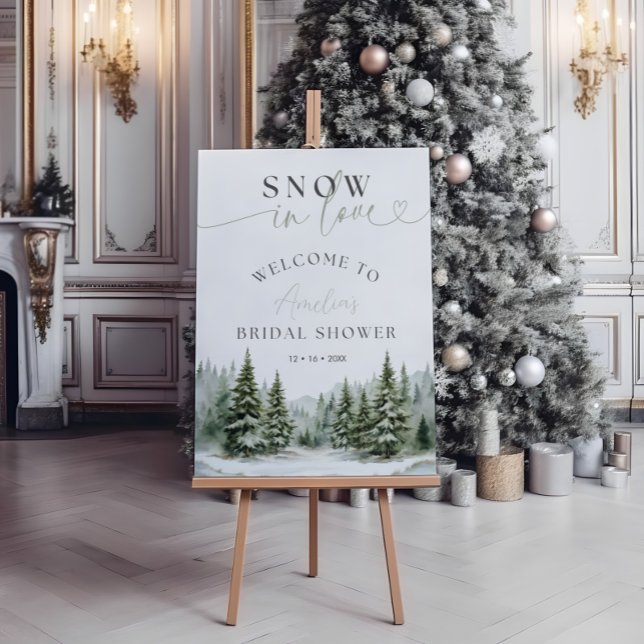 Póster Nieve en amor Rótulo de ducha de novia en invierno (Subido por el creador)