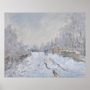 Póster Nieve en Argenteuil (por Claude Monet)