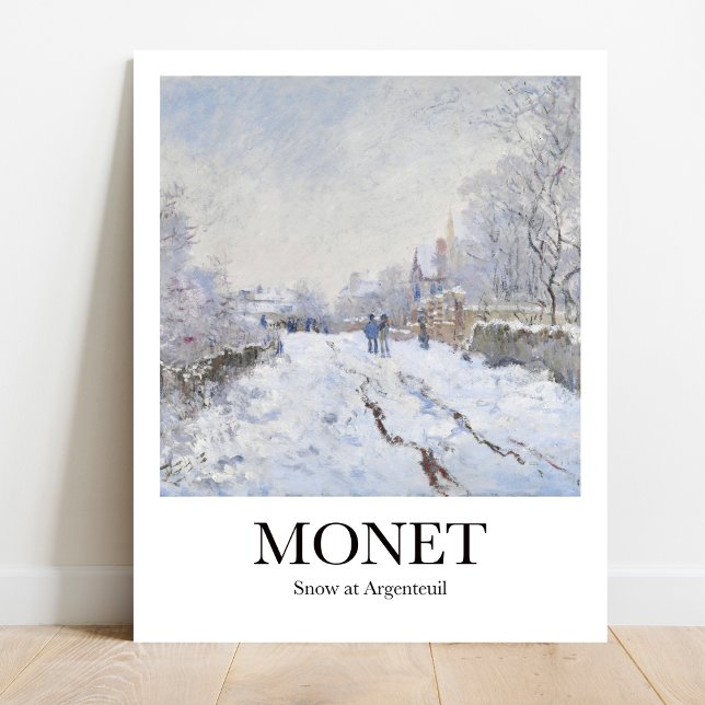 Póster Nieve en Argentina por Claude Monet (Monet's Winter Wonderland: "Snow at Argenteuil." Bring peace to your walls)