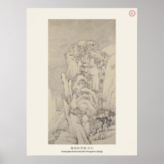 Póster Nieve en el acantilado occidental - Hongren, dinas