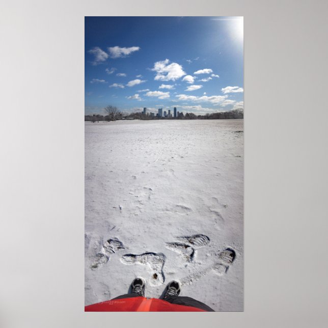 Póster Nieve en el Parque Zilker - Austin Texas Downtown  (Frente)