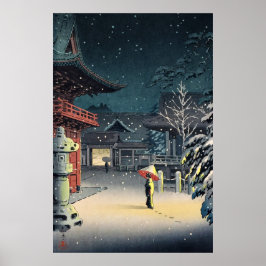 Póster Nieve en el santuario de Nezu por Tsuchiya Koitsu