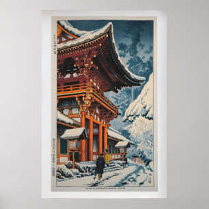 Póster Nieve en el Santuario Kamigamo por Takeji Asano V