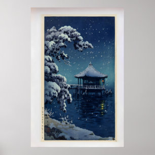 Póster Nieve en el Ukimido en Katada por Tsuchiya Koitsu